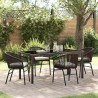 Ensemble de salle à manger pour jardin 5 pcs Marron 563544563544
