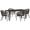 Ensemble de salle à manger pour jardin 5 pcs Marron 563544563544