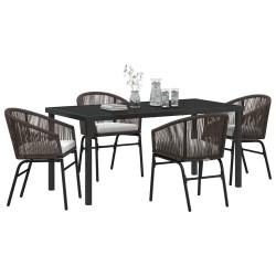 Ensemble de salle à manger pour jardin 5 pcs Marron 563544563544