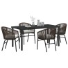 Ensemble de salle à manger pour jardin 5 pcs Marron 563544563544