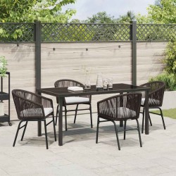 Ensemble de salle à manger pour jardin 5 pcs Marron 563544563544