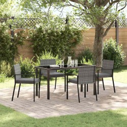 Ensemble de salle à manger pour jardin 5 pcs Gris 563545563545