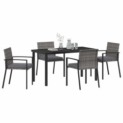 Ensemble de salle à manger pour jardin 5 pcs Gris 563545563545