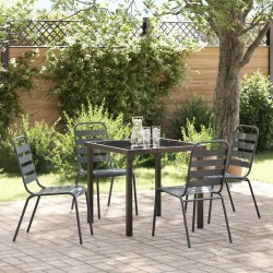 Ensemble de salle à manger pour jardin 5 pcs Anthracite 563546563546