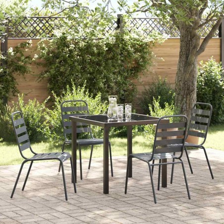 Ensemble de salle à manger pour jardin 5 pcs Anthracite 563546563546