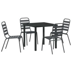Ensemble de salle à manger pour jardin 5 pcs Anthracite 563546563546