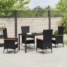 Ensemble de salle à manger pour jardin avec coussin 5 pcs Noir 563547563547
