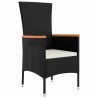 Ensemble de salle à manger pour jardin avec coussin 5 pcs Noir 563547563547