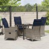 Ensemble table et chaises avec coussin 5 pcs Gris Rotin PE 563548563548