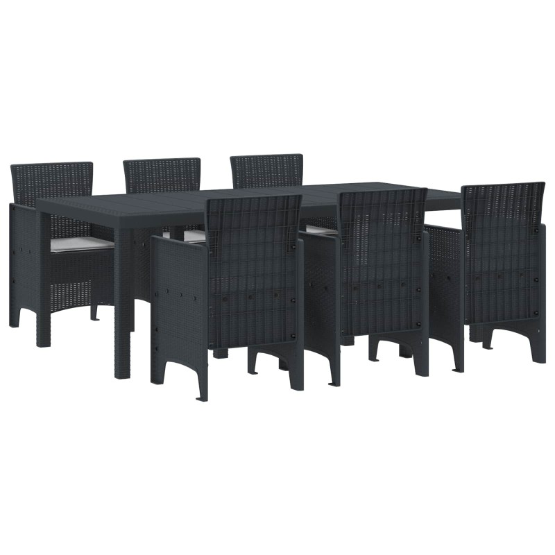 Ensemble de salle à manger pour jardin 7 pcs Anthracite 563549563549