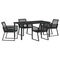 Ensemble de salle à manger pour jardin 5 pcs Noir 563550563550