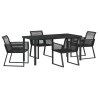 Ensemble de salle à manger pour jardin 5 pcs Noir 563550563550