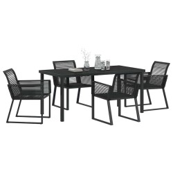 Ensemble de salle à manger pour jardin 5 pcs Noir 563550563550