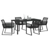 Ensemble de salle à manger pour jardin 5 pcs Noir 563550563550