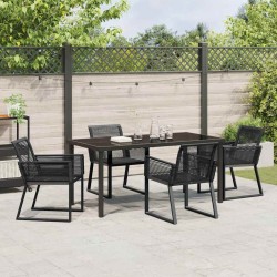 Ensemble de salle à manger pour jardin 5 pcs Noir 563550563550