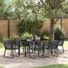 Ensemble de salle à manger pour jardin 7 pcs Noir 563551563551