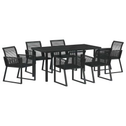 Ensemble de salle à manger pour jardin 7 pcs Noir 563551563551