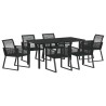 Ensemble de salle à manger pour jardin 7 pcs Noir 563551563551