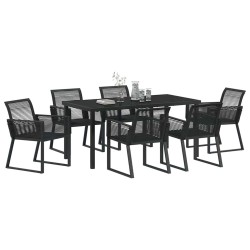 Ensemble de salle à manger pour jardin 7 pcs Noir 563551563551