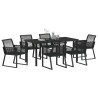 Ensemble de salle à manger pour jardin 7 pcs Noir 563551563551