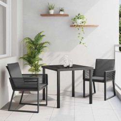 Ensemble de salle à manger pour jardin 3 pcs Noir 563552563552