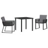 Ensemble de salle à manger pour jardin 3 pcs Noir 563552563552