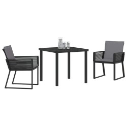 Ensemble de salle à manger pour jardin 3 pcs Noir 563552563552