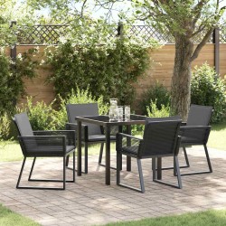 Ensemble de salle à manger pour jardin 5 pcs Noir 563553563553