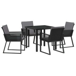 Ensemble de salle à manger pour jardin 5 pcs Noir 563553563553