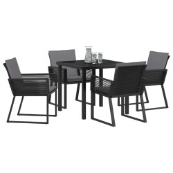 Ensemble de salle à manger pour jardin 5 pcs Noir 563553563553