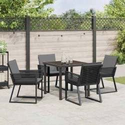 Ensemble de salle à manger pour jardin 5 pcs Noir 563553563553