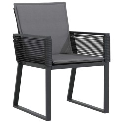 Ensemble de salle à manger pour jardin 5 pcs Noir 563553563553