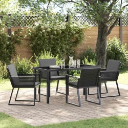 Ensemble de salle à manger pour jardin 5 pcs Noir 563554563554