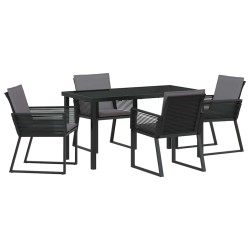 Ensemble de salle à manger pour jardin 5 pcs Noir 563554563554