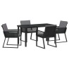 Ensemble de salle à manger pour jardin 5 pcs Noir 563554563554