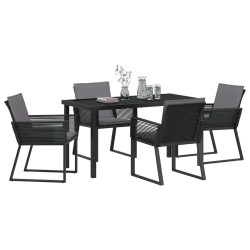 Ensemble de salle à manger pour jardin 5 pcs Noir 563554563554