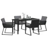 Ensemble de salle à manger pour jardin 5 pcs Noir 563554563554