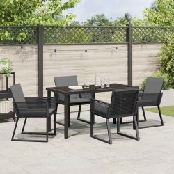 Ensemble de salle à manger pour jardin 5 pcs Noir 563554563554