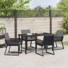Ensemble de salle à manger pour jardin 5 pcs Noir 563554563554