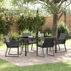 Ensemble de salle à manger pour jardin 5 pcs Noir 563555563555