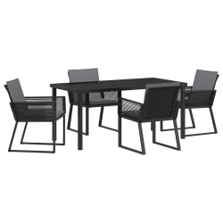 Ensemble de salle à manger pour jardin 5 pcs Noir 563555563555