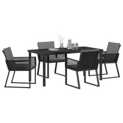Ensemble de salle à manger pour jardin 5 pcs Noir 563555563555