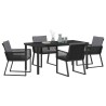 Ensemble de salle à manger pour jardin 5 pcs Noir 563555563555