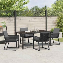 Ensemble de salle à manger pour jardin 5 pcs Noir 563555563555