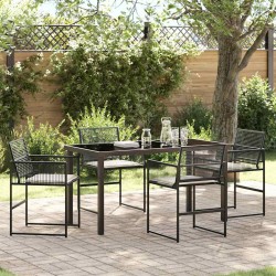 Ensemble de salle à manger pour jardin 5 pcs Noir 563556563556