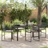 Ensemble de salle à manger pour jardin 5 pcs Noir 563556563556