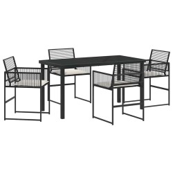 Ensemble de salle à manger pour jardin 5 pcs Noir 563556563556