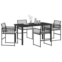 Ensemble de salle à manger pour jardin 5 pcs Noir 563556563556