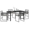 Ensemble de salle à manger pour jardin 5 pcs Noir 563556563556