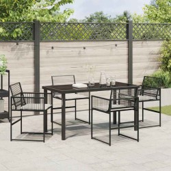 Ensemble de salle à manger pour jardin 5 pcs Noir 563556563556